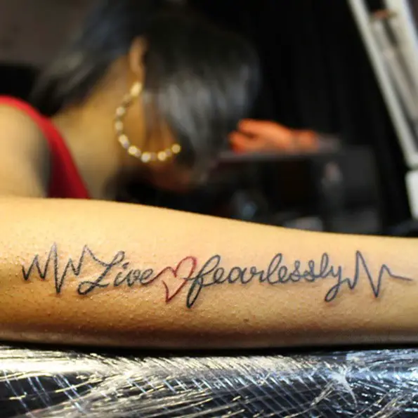 lifeline tattoos with live fearlessly words