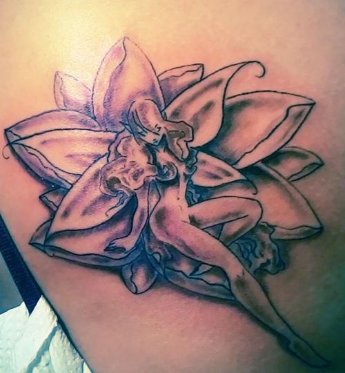 lotus flower fairy tattoo