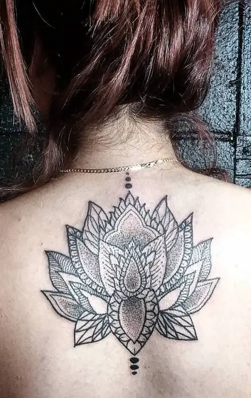 lotus tattoo upper back