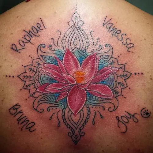 lotus tattoo with names