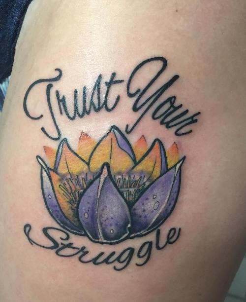 lotus tattoo with words