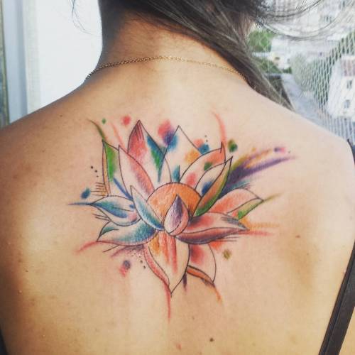 lotus flower water color tattoo designs