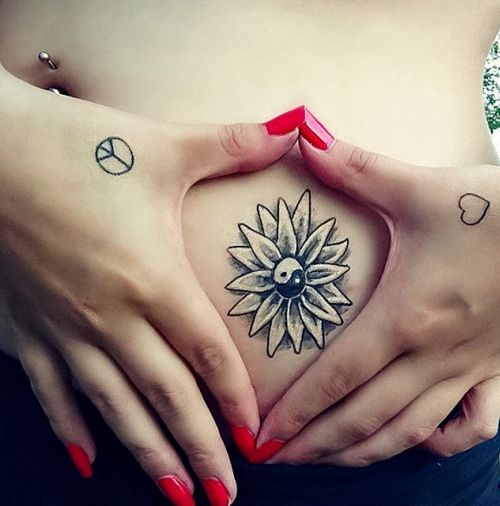 lotus flower yin yang tattoo