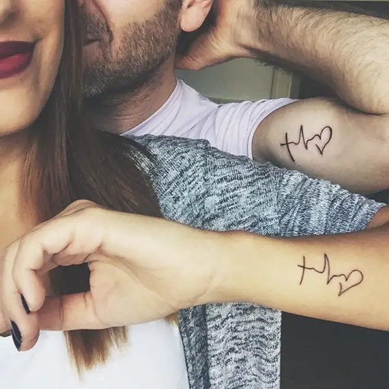 matching his and hers faith love tattoos