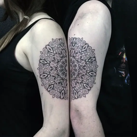 matching his n hers mandala tattoos