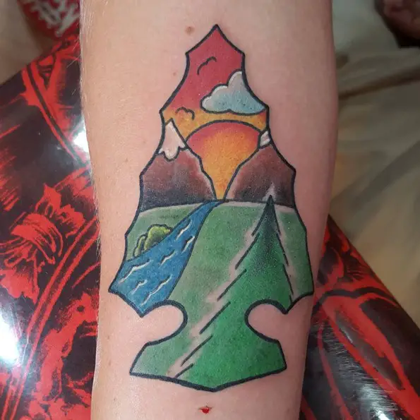 nature tattoo arrowhead