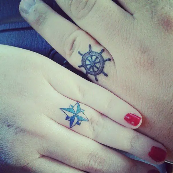 nautical wedding ring tattoo ideas