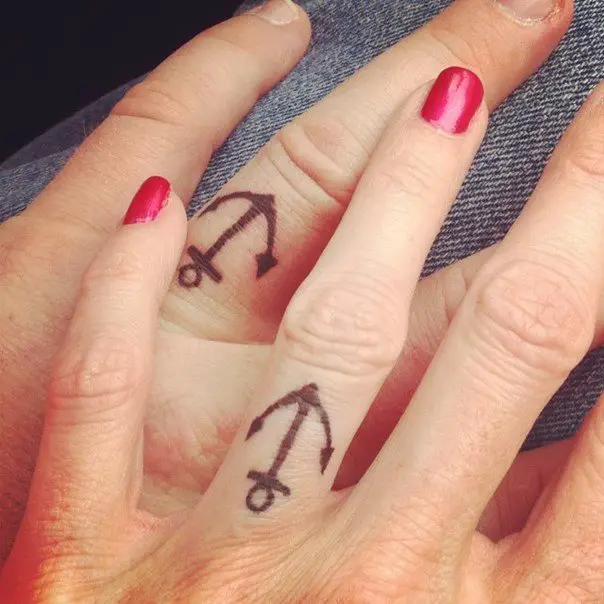 nautical wedding ring tattoos