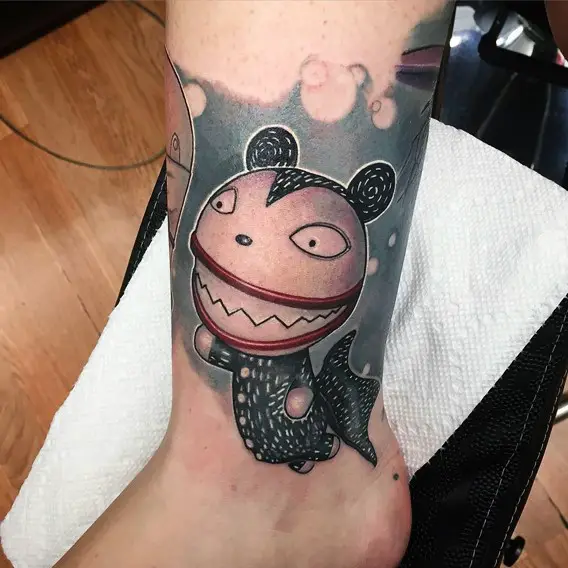 nightmare before Christmas leg sleeve tattoos