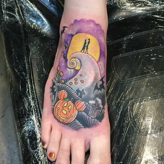 nightmare before christmas foot tattoos