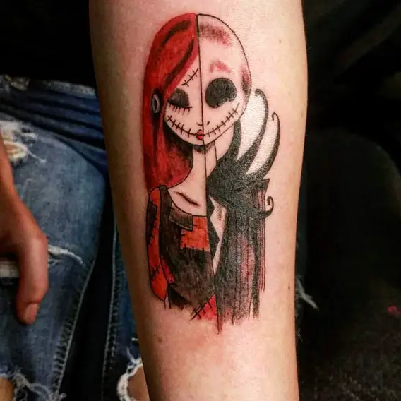 nightmare before christmas jack and sally tattoos designs