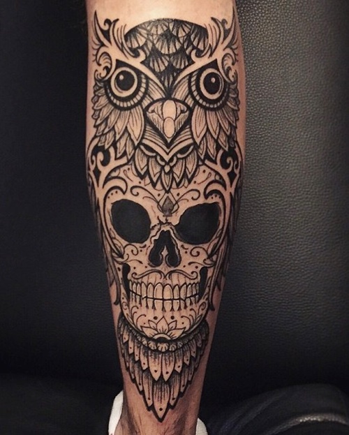 owl-and-skull tattoo-21