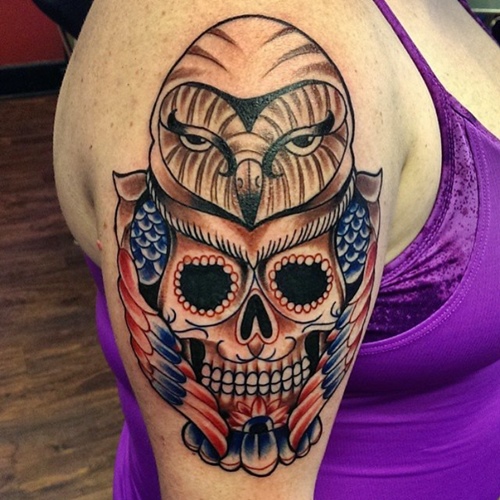 owl-and-skull tattoo-24