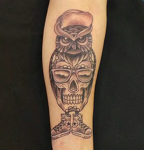 owl-and-skull tattoo-25