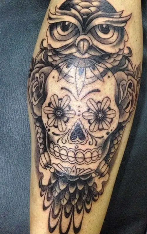 owl-and-skull tattoo-28