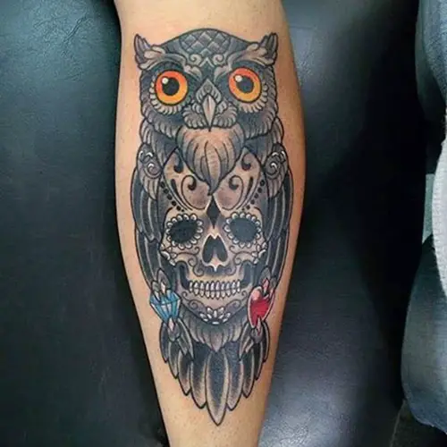 owl-and-skull tattoo-34