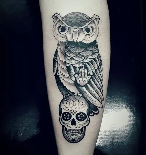 owl-and-skull tattoo-35