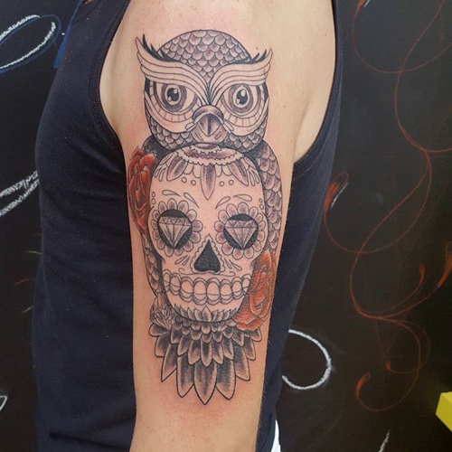 owl-and-skull tattoo-36