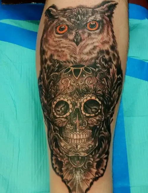 owl-and-skull tattoo-39