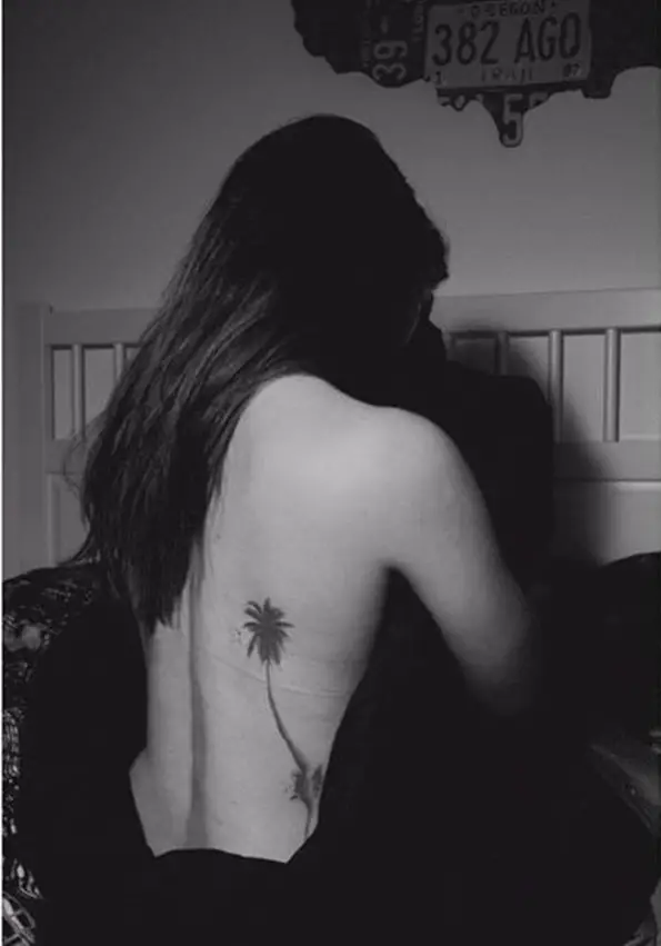 palm tree tattoo on back