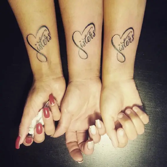 sister infinity tattoo designs for 3