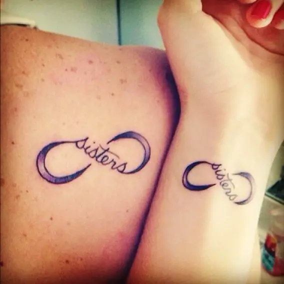 sister tattoos infinity sign
