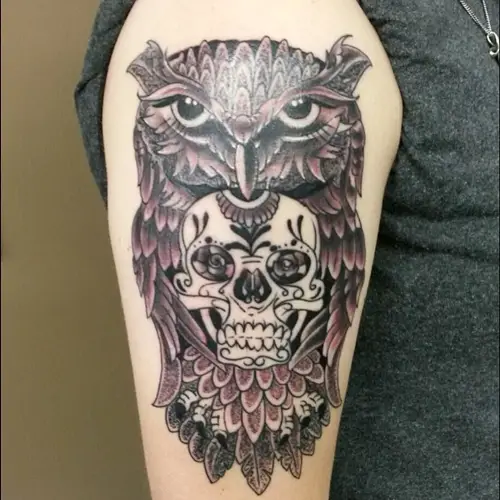 skull inside owl tattoo meaning
