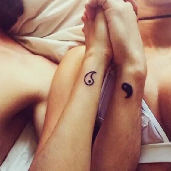 small his and hers matching yin yang tattoos