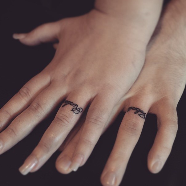 small wedding band tattoo