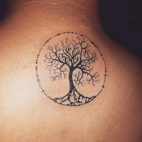 tattoo of tree on back