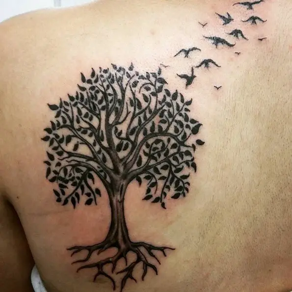 tree tattoos on back-22