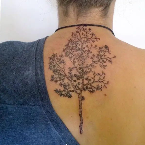 tree tattoos on upper back
