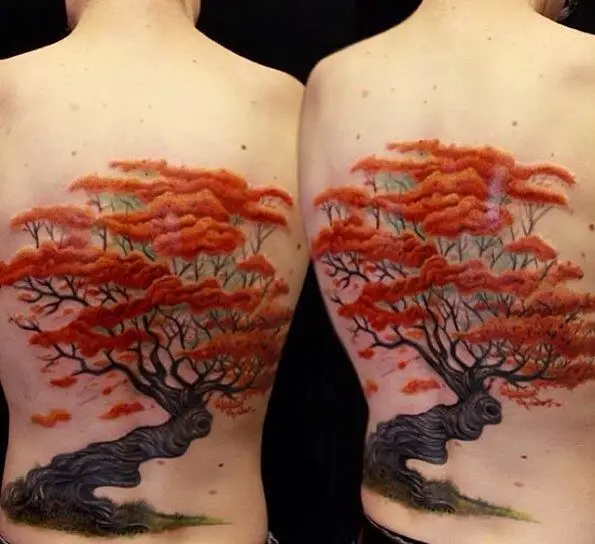 tree tattoos on back-8