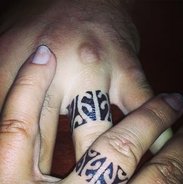 tribal wedding ring tattoos