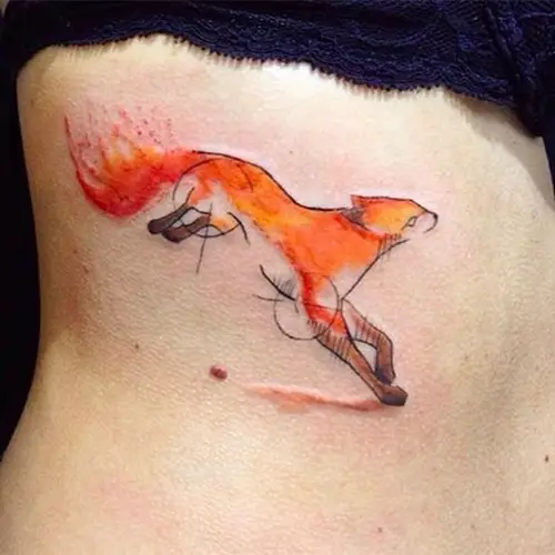water-color-fox-tattoo-designs