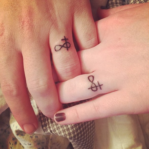 wedding band infinity cross tattoos