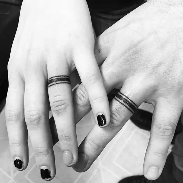 wedding band tattoo rings