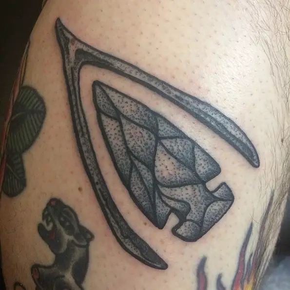 wishbone and arrow head tattoo design