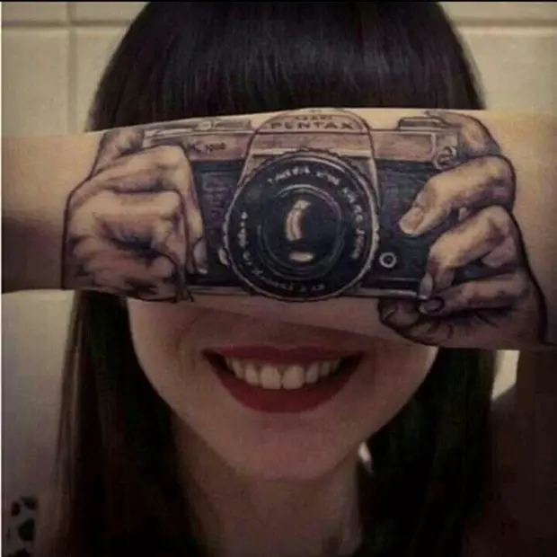 Camera 3d Tattoo Designs For Girls