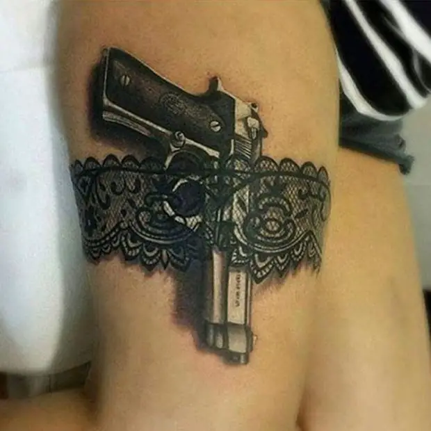 Gun 3d Tattoo Designs For Girls