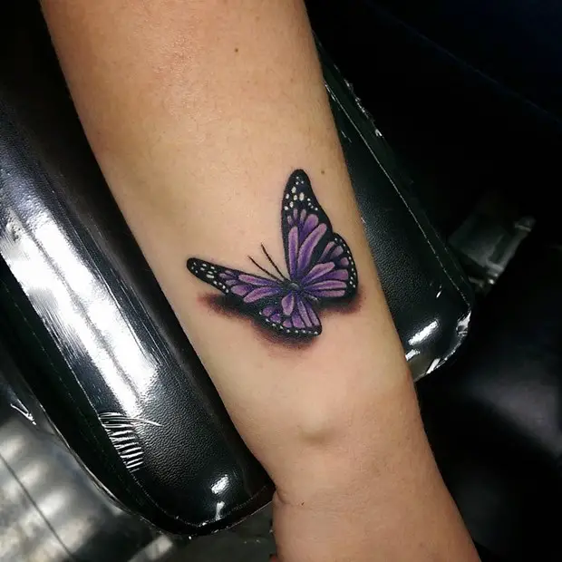 Purple Butterfly 3d Tattoo Designs For Girls