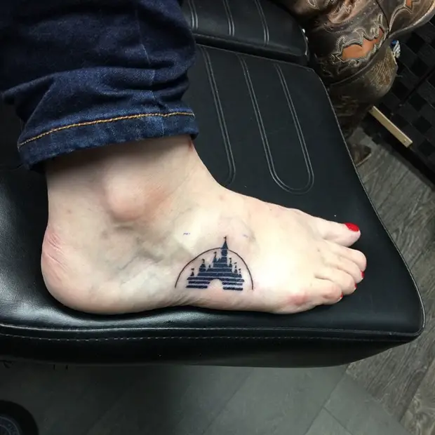 disney side of foot tattoo