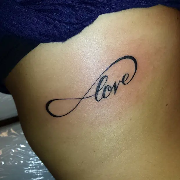 love infinity side tattoos for girls