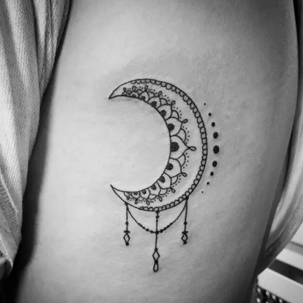 moon side tattoos for girls