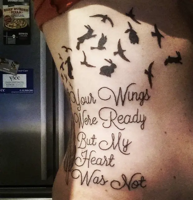 side tattoos female quotes