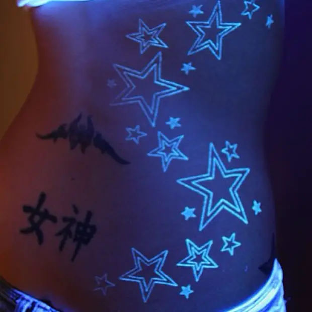 Stars UV Ink Tattoo Designs