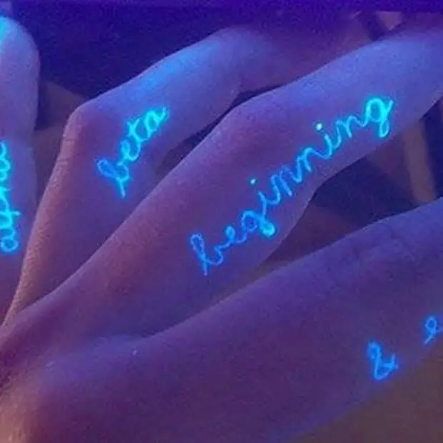 UV Tattoo Designs On Fingers UV Ink Tattoo Designs