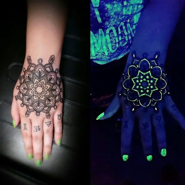 Ultraviolet Mandala UV Ink Tattoo Designs