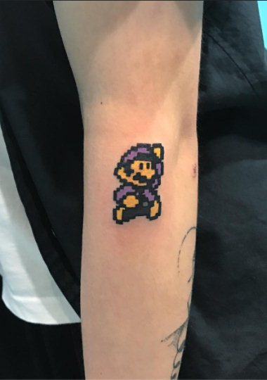 simple mario tattoo