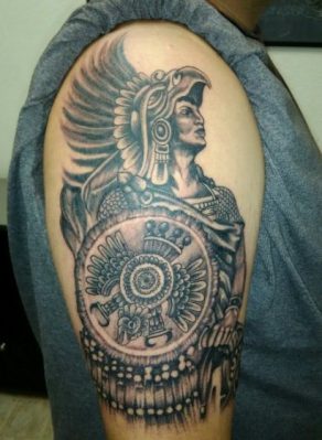 aztec warrior tattoo design